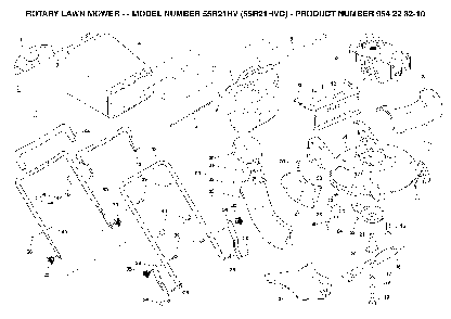 Repair Parts Diagram and Parts List for 55R21HVC (954223210, 532183699)(2004-03) Husqvarna Lawn Mower