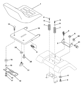 Seat Assembly Diagram and Parts List for YTH2242 (954570383-B)(2003-01) Husqvarna Lawn Tractor