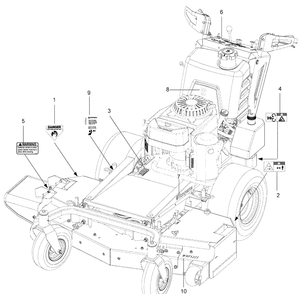 Decals Diagram and Parts List for WHF6123 (966947007)(2009-09) Husqvarna Lawn Mower