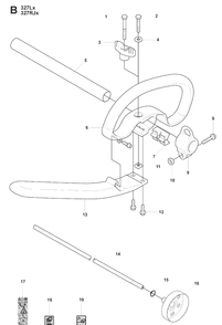 Shaft And Handle 2 Diagram and Parts List for 327LX 20080900001-Current Husqvarna Edger