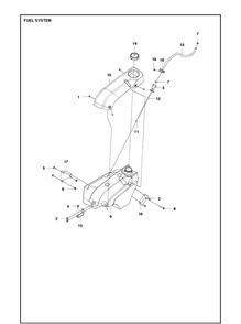 Fuel System Diagram and Parts List for P524  Husqvarna Lawn Mower