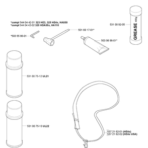 Accessories Diagram and Parts List for HA110 2005-09 Husqvarna Hedge Trimmer