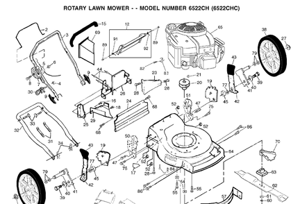 Repair Parts 2 Diagram and Parts List for 6522CH (954222725)(2001-11) Husqvarna Lawn Mower