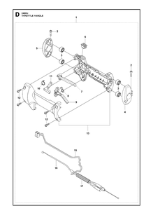 Throttle Controls Diagram and Parts List for 243RJ 20182200001-Current Husqvarna Brush Cutter