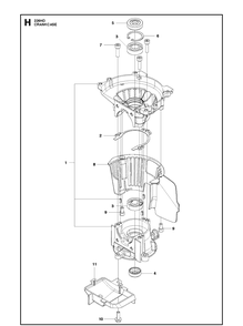 Crankcase Diagram and Parts List for 226HD75S 20090100001-20130499999 Husqvarna Hedge Trimmer