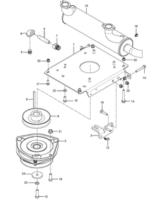 Engine Mounting, Guards And Muffler Diagram and Parts List for Z560XS  Husqvarna Lawn Tractor