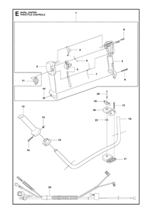 Throttle Controls Diagram and Parts List for 355RX 20082700001-20144899999 Husqvarna Brush Cutter