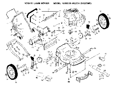 Repair Parts Diagram and Parts List for 6522CHC (954222725, 532702511)(2001-11) Husqvarna Lawn Mower