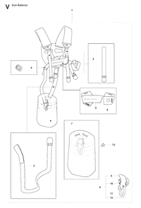 Harness Diagram and Parts List for 327LX 20080900001 - 20090100000 Husqvarna Trimmer