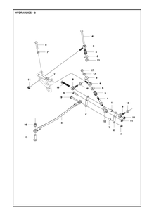 Hydraulics Diagram and Parts List for P520D (967848801)(2018) Husqvarna Lawn Mower