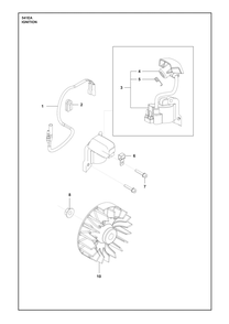 Ignition System Diagram and Parts List for 541EA  Husqvarna Auger