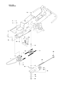 Transmission Diagram and Parts List for R13C (965094301)(2010-07) Husqvarna Lawn Tractor