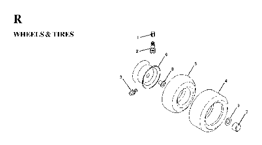 Wheels And Tires Diagram and Parts List for LT130 (HE1336D, 954820081)(1997-03) Husqvarna Lawn Tractor