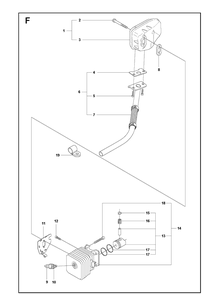 Cylinder, Piston And Muffler Diagram and Parts List for 323HD60 20090400001-Current Husqvarna Hedge Trimmer