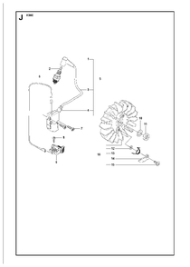 Ignition System Diagram and Parts List for K960 2007-07 Husqvarna Circular Saw
