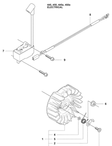 Electrical Diagram and Parts List for 450E 2009-02 Husqvarna Chainsaw