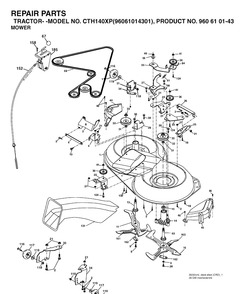 Part Location Diagram of 532186387 Husqvarna Ride on Blade