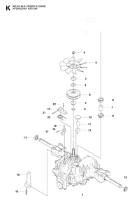 Transmission 2 Diagram and Parts List for R13AWD (965094601)(2007-01) Husqvarna Lawn Tractor
