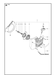 Starter Diagram and Parts List for K750 2009-07 Husqvarna Lawn Tractor Accessories