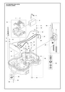 Chassis Lower Diagram and Parts List for 520HEPOS  Husqvarna Lawn Mower