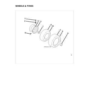 Wheels & Tires Diagram and Parts List for 96043032900  Husqvarna Lawn Tractor