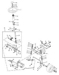 Steering Assembly Diagram and Parts List for LT120 (954140047-B)(1998-01) Husqvarna Lawn Tractor