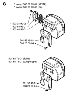 Muffler Diagram and Parts List for 266  Husqvarna Chainsaw