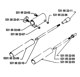 Shaft Assembly Diagram and Parts List for 25RD 1989-10 Husqvarna Brush Cutter