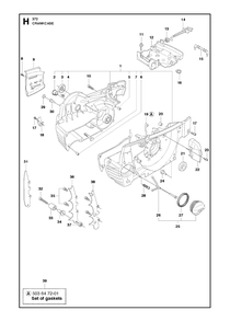 Crankcase Diagram and Parts List for 372XP-XPG 20111800001 & Above Husqvarna Chainsaw