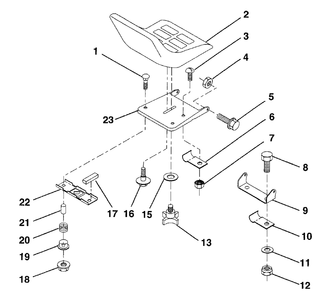 Seat Diagram and Parts List for LR125 (954000522-A)(1992-12) Husqvarna Lawn Tractor