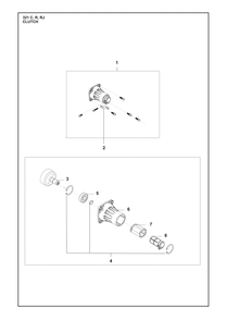 Clutch Diagram and Parts List for 321RJ  Husqvarna Brush Cutter