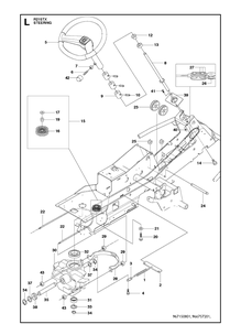 Steering Diagram and Parts List for R215TX  Husqvarna Lawn Mower