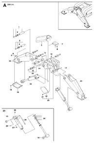 Hydraulic Stack Diagram and Parts List for DXR310 (1 - 42)(2009-07) Husqvarna Demolition Hammer