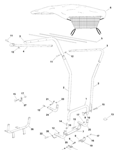 Sun Shade Diagram and Parts List for DSS (45-03731)(2006-03) Husqvarna Lawn Tractor Accessories