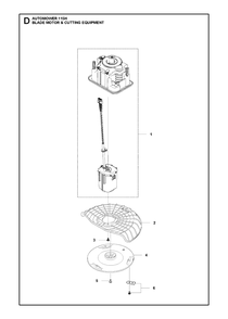 Blade Motor And Cutting Equipment Diagram and Parts List for 115H 2019-01 Husqvarna Lawn Mower