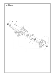 Crankcase Diagram and Parts List for 122C 966712701 Husqvarna Edger