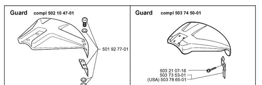 Guards Diagram and Parts List for 19971400001-19992300000  Husqvarna Edger