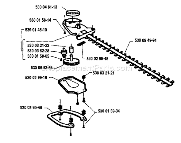 Page K Diagram and Parts List for 18H 1992-03 Husqvarna Trimmer