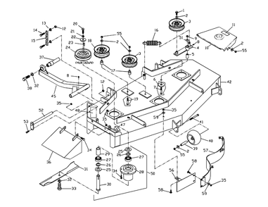 48 Inch Deck Assembly Diagram and Parts List for ZTHKW4818 2001-09 Husqvarna Lawn Mower