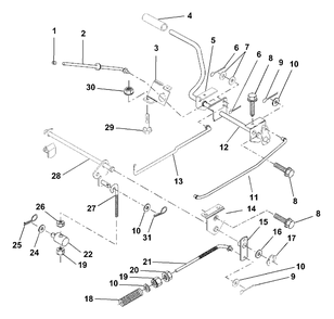 Brake/Rear Mower Lift Assembly Diagram and Parts List for LR111 (954001212-A)(1994-07) Husqvarna Lawn Tractor