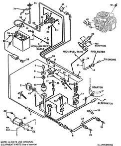 Electrical Diagram and Parts List for 4140H 1991-01 Husqvarna Lawn Mower
