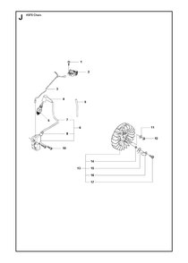 Ignition System Diagram and Parts List for K970CHAIN 2011-12 Husqvarna Circular Saw