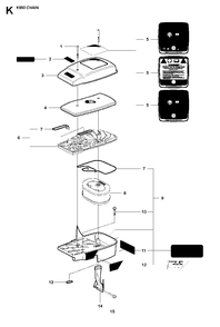 Air Filter Diagram and Parts List for K950CHAIN 2007-01 Husqvarna Circular Saw