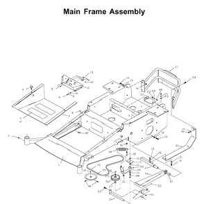 Mainframe, Left Side Diagram and Parts List for ZTH6123 (968999203)(2002-10) Husqvarna Lawn Mower