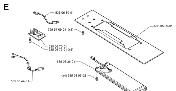 Battery And Electronics 5 Diagram and Parts List for G1 1998-2003 Husqvarna Lawn Mower