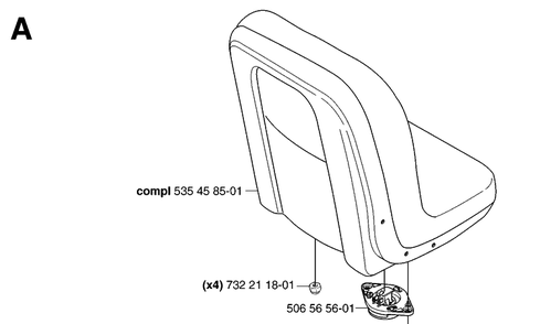 Seat Diagram and Parts List for PR18AWD (965095001)(2007-03) Husqvarna Lawn Mower