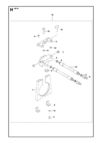 Cover Holder Diagram and Parts List for CS10 2012-11 Husqvarna Circular Saw