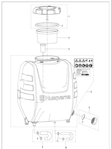 Tank Diagram and Parts List for 321S25  Husqvarna Sprayer