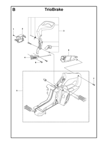 Fuel Tank And Handle Diagram and Parts List for 445 e-series TrioBrakeTM Husqvarna Chainsaw