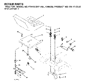 Seat Diagram and Parts List for YTH1542XP (HAU15H42G, 954170225)(2004-09) Husqvarna Lawn Tractor
